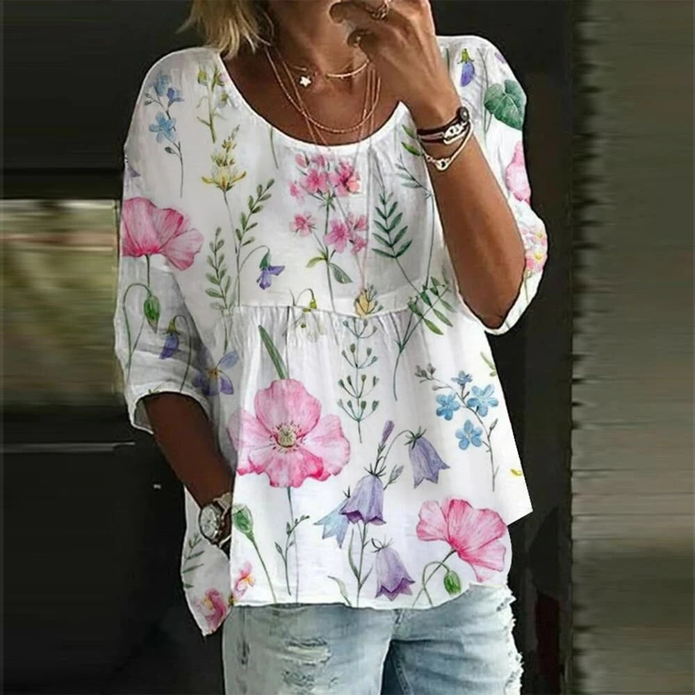 SAIDE™ | S125 SHIRT - PRINTED ROUND NECK CASUAL SHIRT