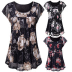 SAIDE™ | S160 TOP - FLORAL MESH V-NECK TEE