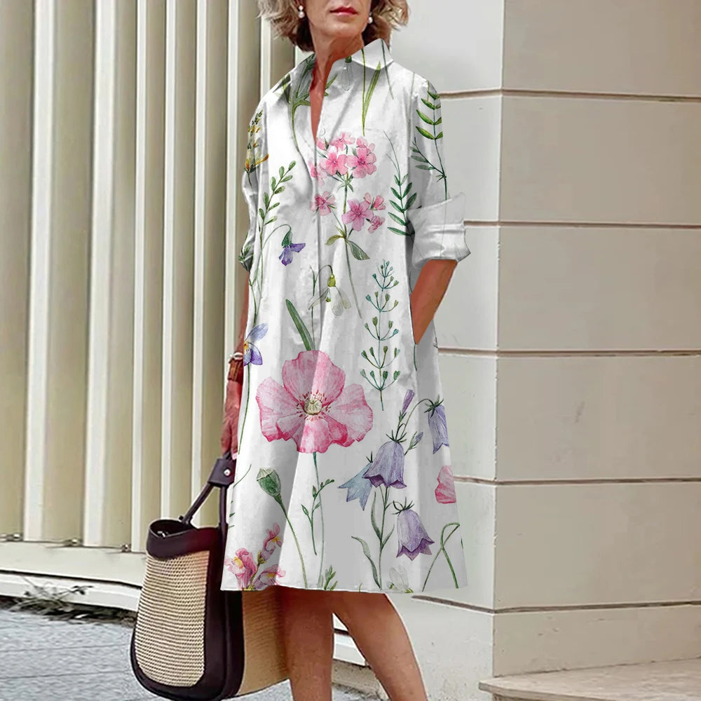 SAIDE™ | S143 DRESS - ASQ LONG SLEEVE SHIRT DRESS