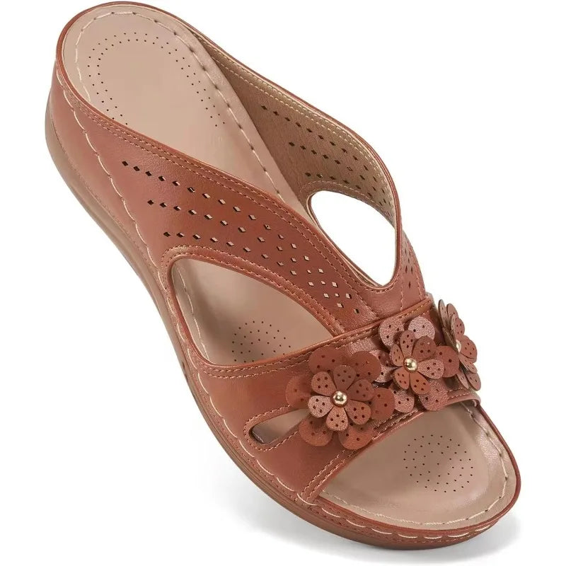 SAIDE™ | S119 SANDALS - FLOWER HOLLOW WEDGE PLATFORM SANDALS