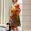 SAIDE™ | S144 DRESS - FLORAL PRINT LONG SLEEVE SHIRT DRESS