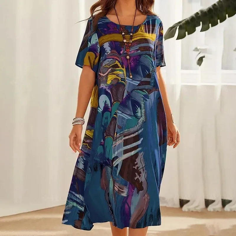 SAIDE™ | S141 DRESS - CASUAL PRINT LOOSE SUMMER DRESS