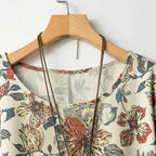 SAIDE™ | S6 TWO PIECE SET - FLORAL PRINT BLOUSE AND WIDE LEG PANTS
