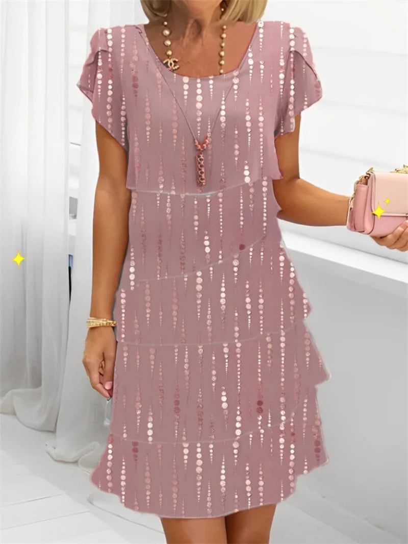 SAIDE™ | S140 DRESS - 3D PRINT CHIFFON PARTY DRESS