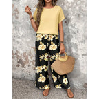 SAIDE™ | S37 TWO PIECE SET - CASUAL PRINT KNITTED TOP AND PANTS SET