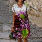 SAIDE™ | S139 DRESS - 3D FLORAL PRINT A-LINE DRESS