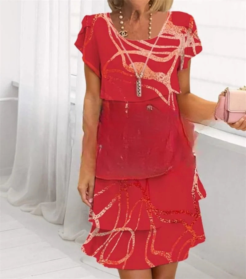 SAIDE™ | S140 DRESS - 3D PRINT CHIFFON PARTY DRESS