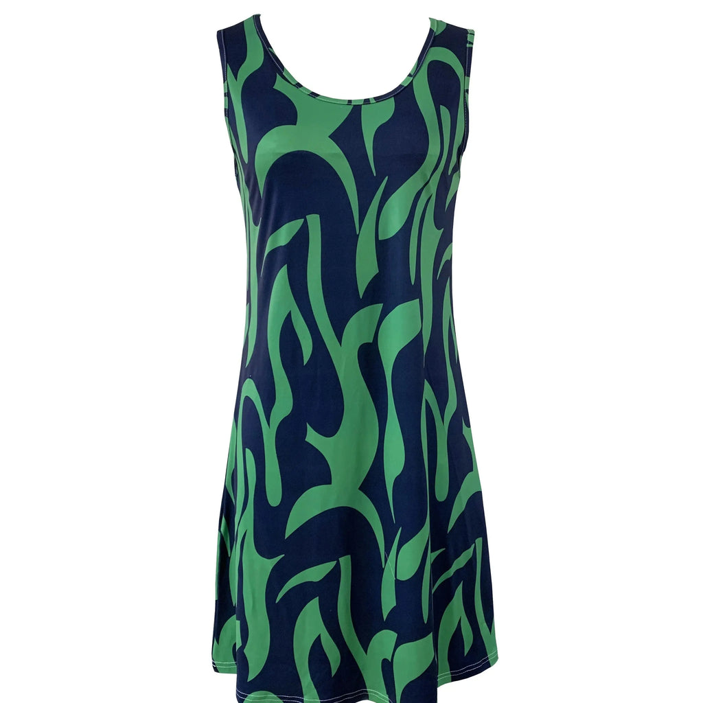 SAIDE™ | S65 DRESS - SUMMER ABSTRACT PRINT SLEEVELESS VACATION DRESS