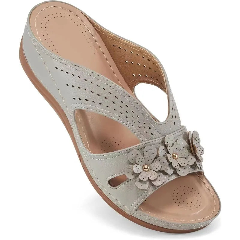 SAIDE™ | S119 SANDALS - FLOWER HOLLOW WEDGE PLATFORM SANDALS