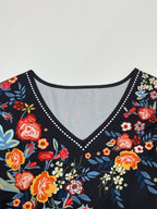 SAIDE™ | S98 DRESS - SUMMER VACATION V-NECK FLORAL PRINT SHORT SLEEVE CASUAL DRESS