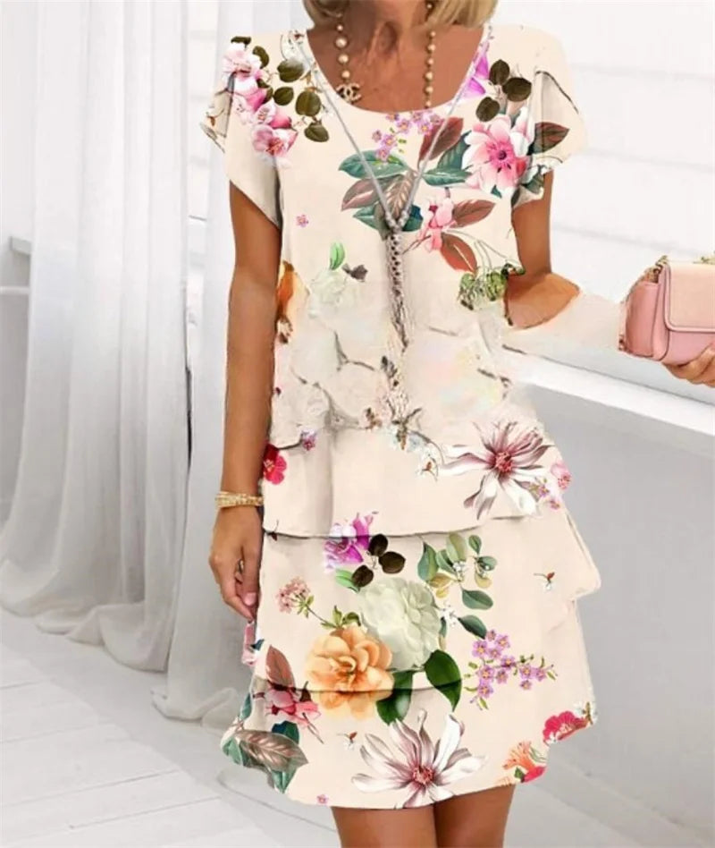 SAIDE™ | S140 DRESS - 3D PRINT CHIFFON PARTY DRESS