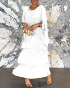 SAIDE™ | S72 DRESS - ELEGANT FLORAL PRINT CHIFFON BOHO LONG DRESS