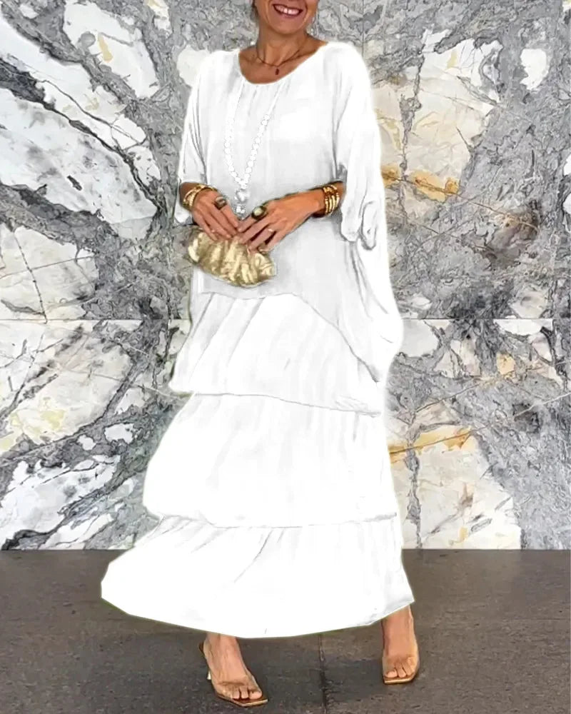 SAIDE™ | S72 DRESS - ELEGANT FLORAL PRINT CHIFFON BOHO LONG DRESS