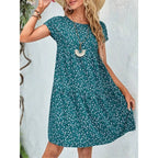 SAIDE™ | S135 DRESS - PRINTED GARDEN COLLAR CASUAL DRESS