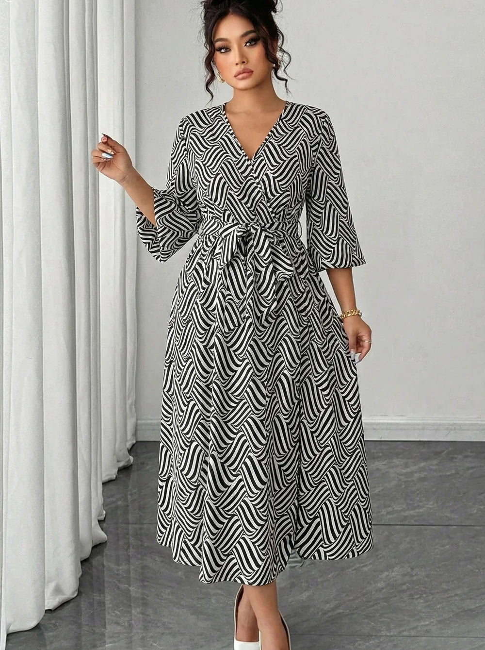 SAIDE™ | S183 DRESS - PLUS SIZE ELEGANT MAXI DRESS