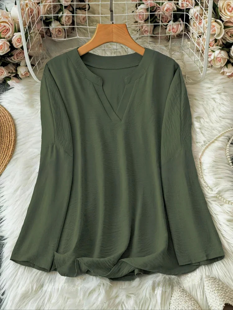 SAIDE™ | S43 TOP - CASUAL LOOSE LONG SLEEVE STAND COLLAR T-SHIRT