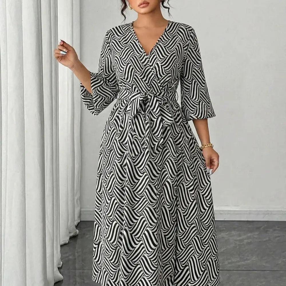 SAIDE™ | S183 DRESS - PLUS SIZE ELEGANT MAXI DRESS