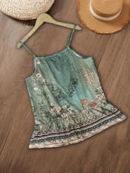 SAIDE™ | S20 CAMI - FLORAL PRINT GATHERED WAIST CAMI TOP