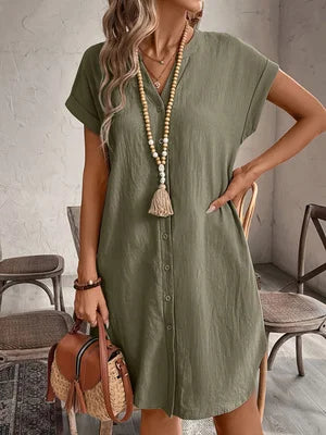 SAIDE™ | S200 DRESS - PLUS SIZE CASUAL SHIRT DRESS
