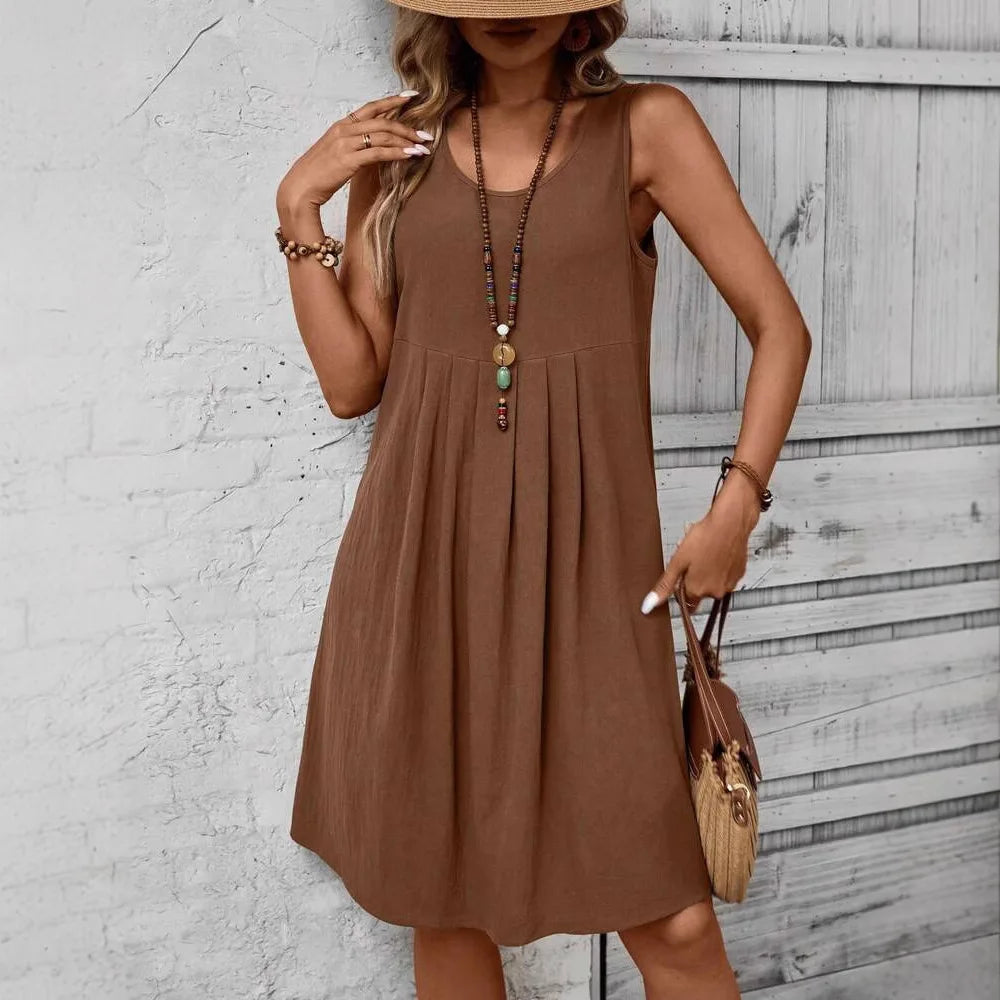 SAIDE™ | S15 DRESS - SLEEVELESS A-LINE MIDI DRESS