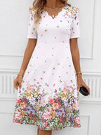 SAIDE™ | S80 DRESS - SUMMER CASUAL V-NECK RETRO PRINTED A-LINE DRESS