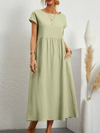 SAIDE™ | S150 DRESS - COTTON LINEN MAXI SUNDRESS