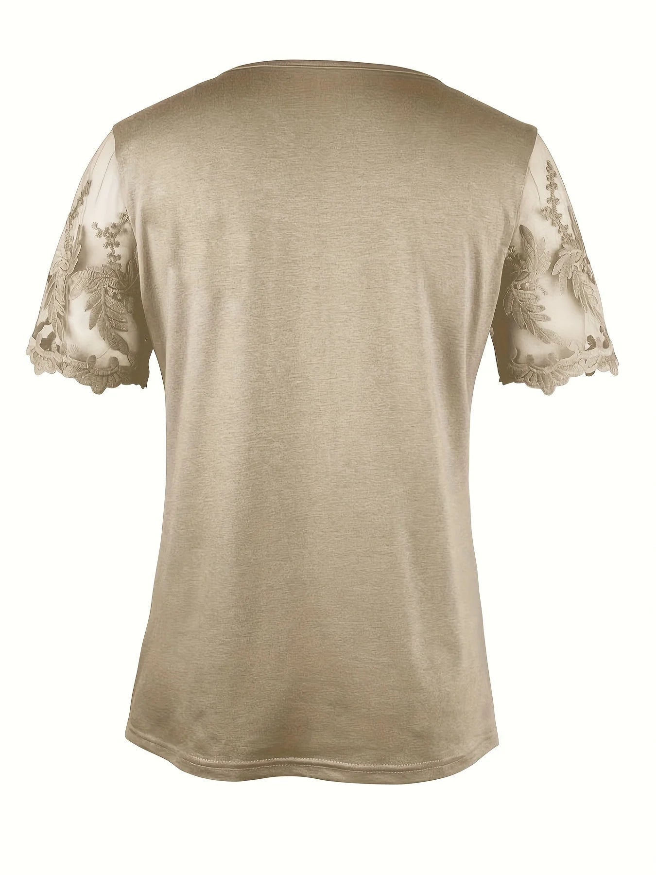 SAIDE™ | S107 TOP - ELEGANT KNITTED SQUARE NECK SHORT SLEEVE MESH TOP