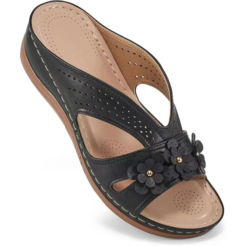 SAIDE™ | S119 SANDALS - FLOWER HOLLOW WEDGE PLATFORM SANDALS