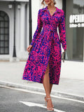 SAIDE™ | S63 DRESS - ELEGANT RANDOM PRINT BUTTON DOWN SHIRT MIDI DRESS