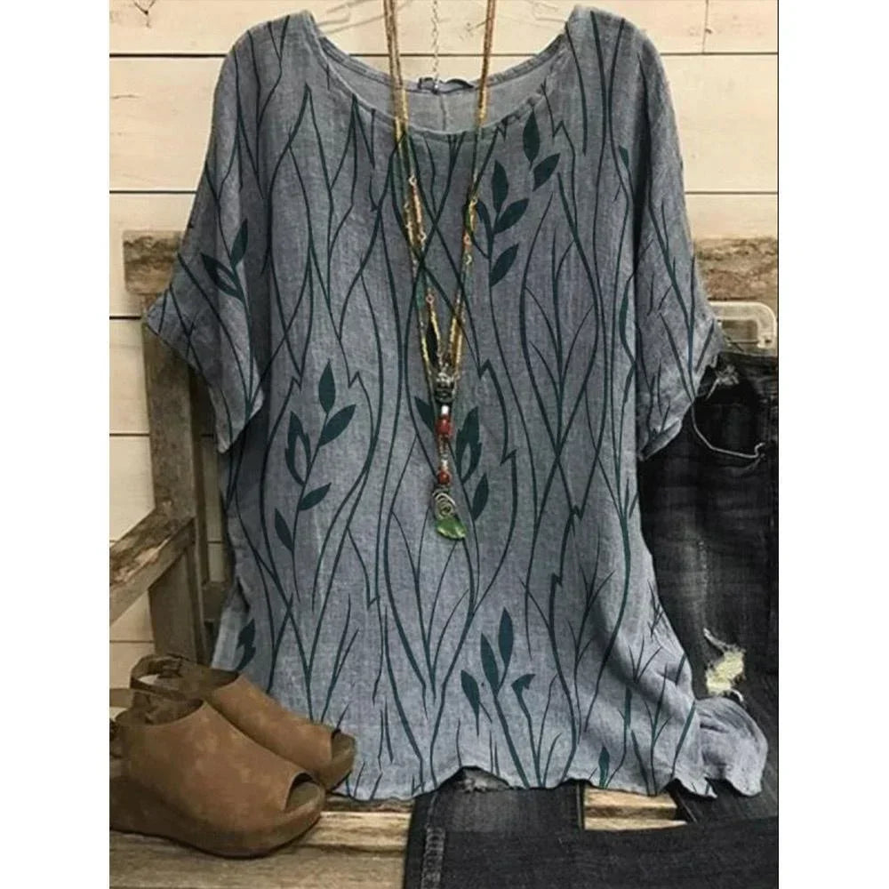 SAIDE™ | S128 BLOUSE - FLORAL PRINT BATWING SLEEVE BLOUSE