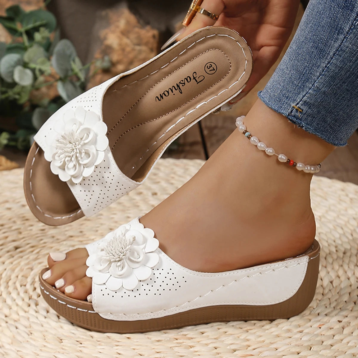 SAIDE™ | S133 SANDALS - RETRO FLOWER WEDGE PLATFORM SLIPPERS