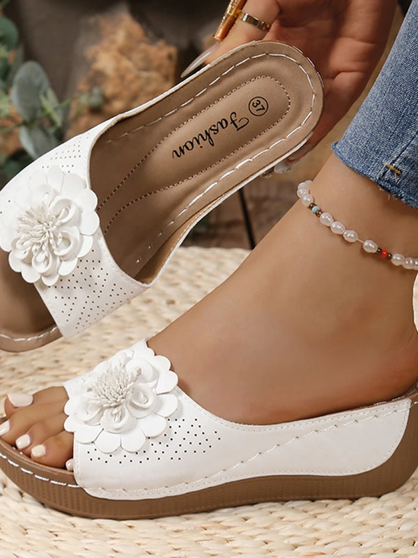 SAIDE™ | S133 SANDALS - RETRO FLOWER WEDGE PLATFORM SLIPPERS