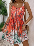 SAIDE™ | S53 DRESS - PLUS SIZE TROPICAL FLORAL PRINT SLEEVELESS SUNDRESS
