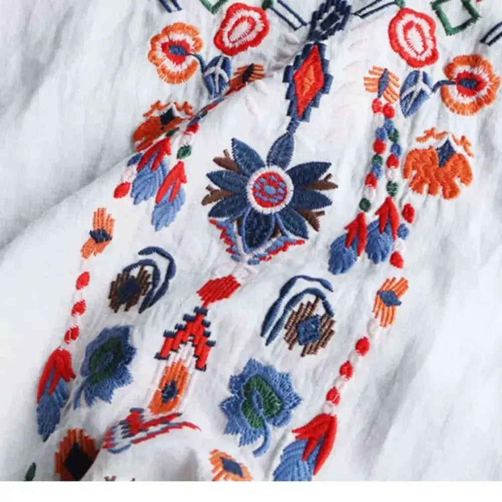 SAIDE™ | S122 SHIRT - EMBROIDERED COTTON CASUAL BLOUSE