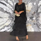 SAIDE™ | S72 DRESS - ELEGANT FLORAL PRINT CHIFFON BOHO LONG DRESS