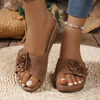 SAIDE™ | S133 SANDALS - RETRO FLOWER WEDGE PLATFORM SLIPPERS