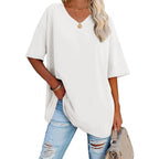 SAIDE™ | S186 TOP - VINTAGE V-NECK LOOSE PULLOVER BLOUSE