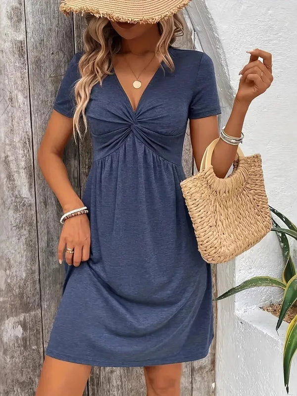 SAIDE™ | S7 DRESS - ELEGANT V-NECK A-LINE DRESS