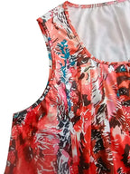 SAIDE™ | S53 DRESS - PLUS SIZE TROPICAL FLORAL PRINT SLEEVELESS SUNDRESS