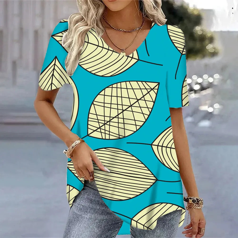 SAIDE™ | S130 TEE - 3D BUTTERFLY PRINT V-NECK T-SHIRT