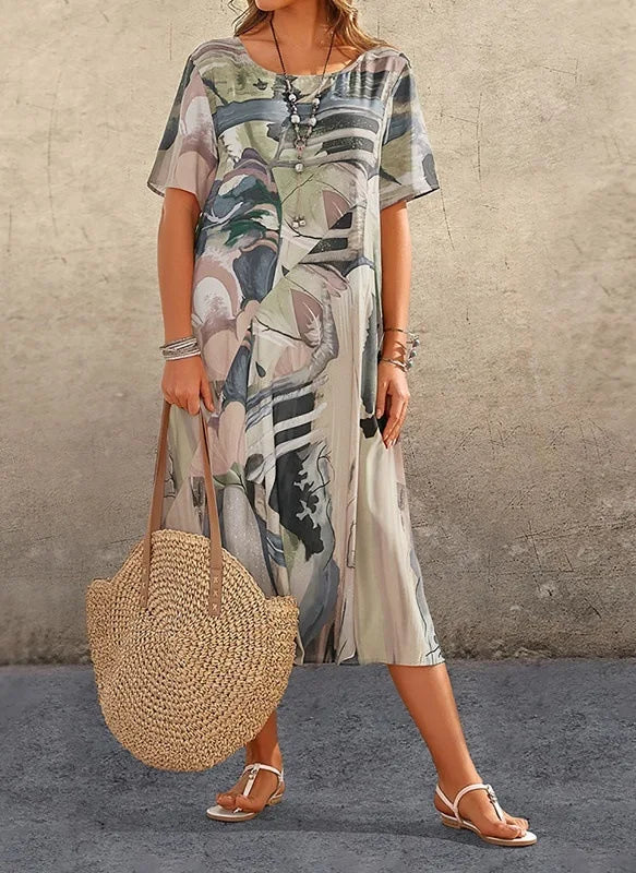 SAIDE™ | S141 DRESS - CASUAL PRINT LOOSE SUMMER DRESS