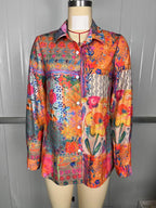 SAIDE™ | S184 TOP - RETRO BOHEMIAN FLORAL LONG SLEEVE CARDIGAN SHIRT