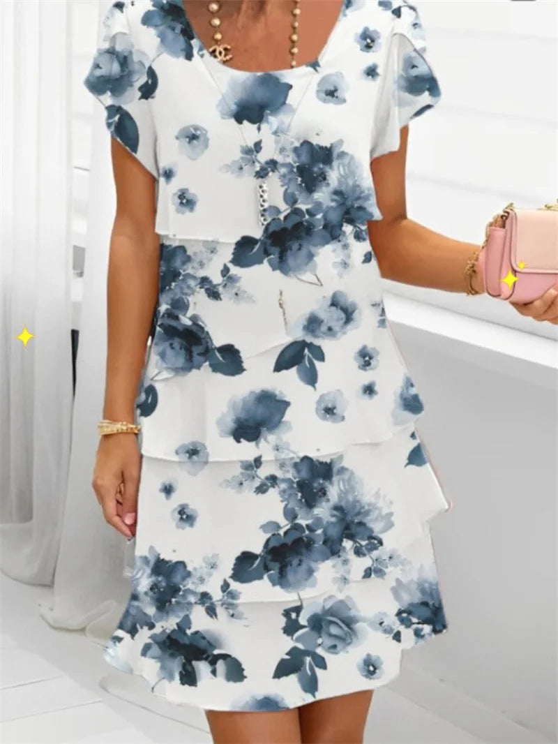 SAIDE™ | S140 DRESS - 3D PRINT CHIFFON PARTY DRESS