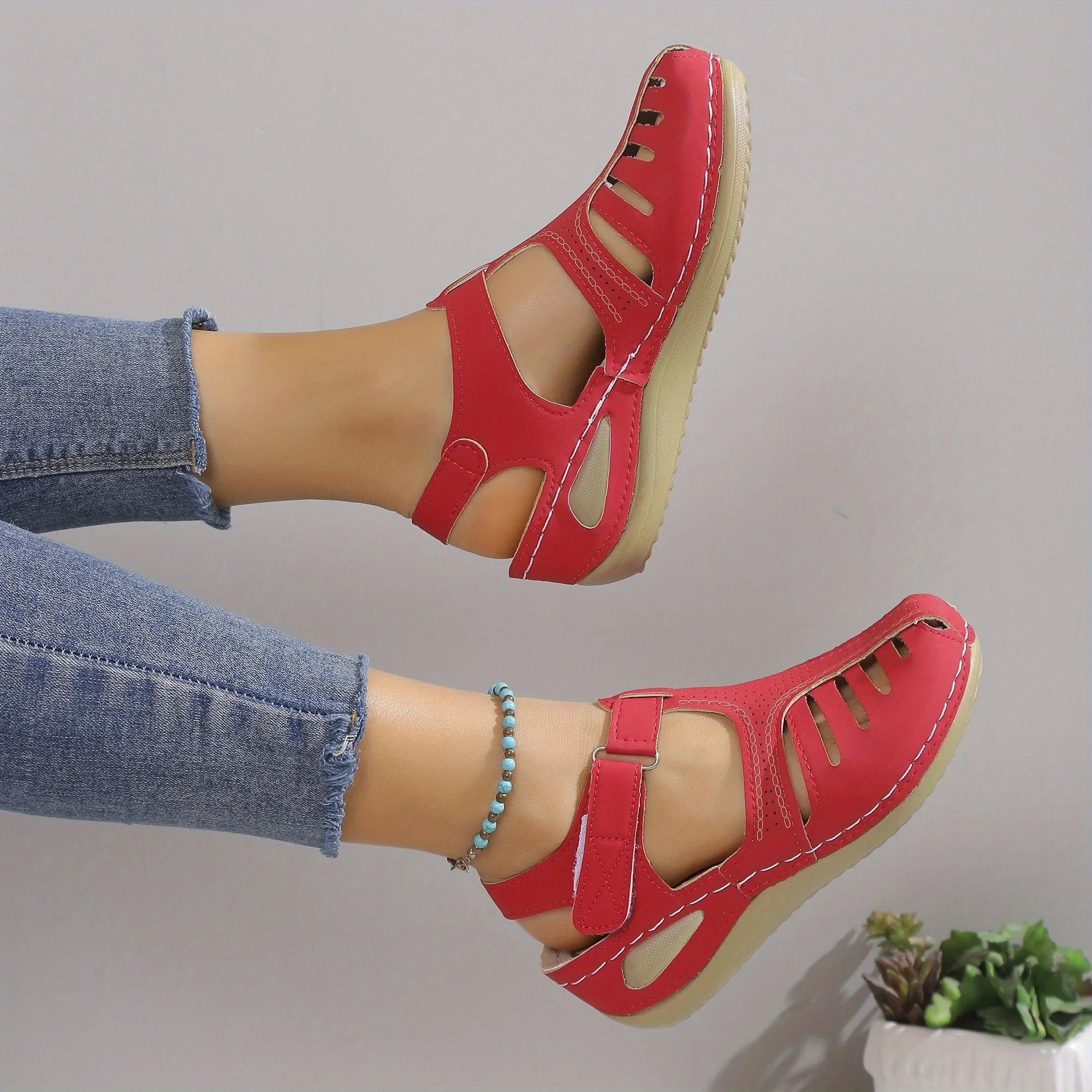 SAIDE™ | S33 SANDALS - STRAPPY BACK BUCKLE WEDGE SANDALS