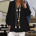 SAIDE™ | S156 TOP - BOHO V-NECK PRINT PULLOVER