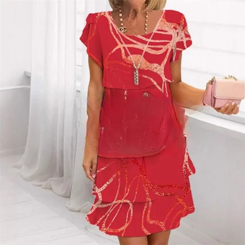 SAIDE™ | S140 DRESS - 3D PRINT CHIFFON PARTY DRESS