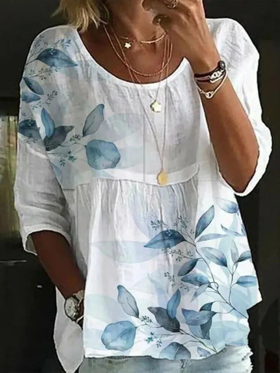 SAIDE™ | S125 SHIRT - PRINTED ROUND NECK CASUAL SHIRT