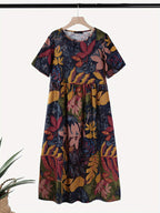 SAIDE™ | S2 PLUS SIZE FLORAL MAXI DRESS - ELEGANT A-LINE VACATION DRESS