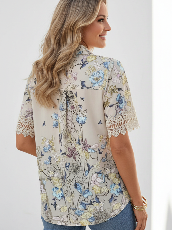 SAIDE™ | S18 BLOUSE - FLORAL PRINT BUTTON FRONT BLOUSE