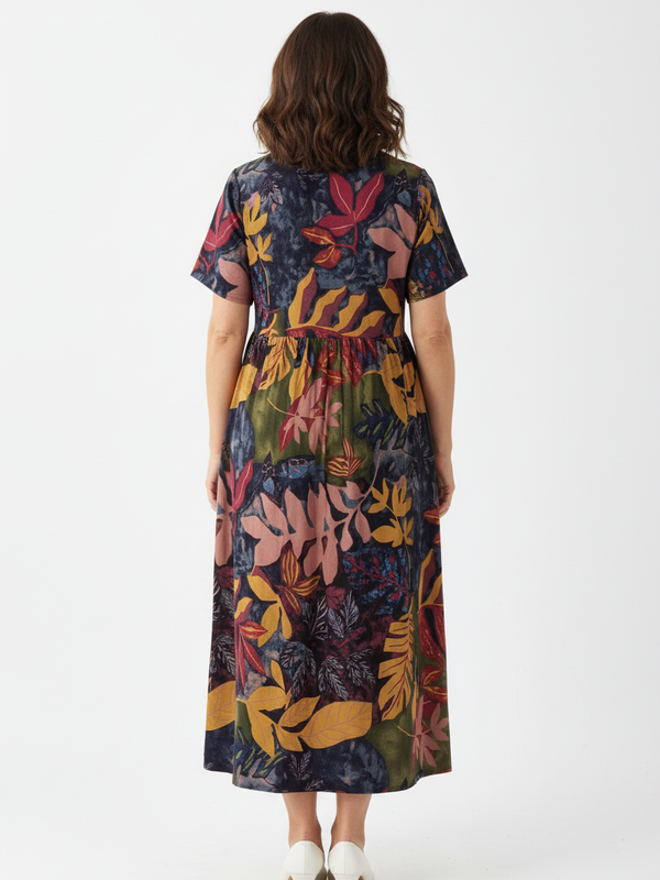 SAIDE™ | S2 PLUS SIZE FLORAL MAXI DRESS - ELEGANT A-LINE VACATION DRESS